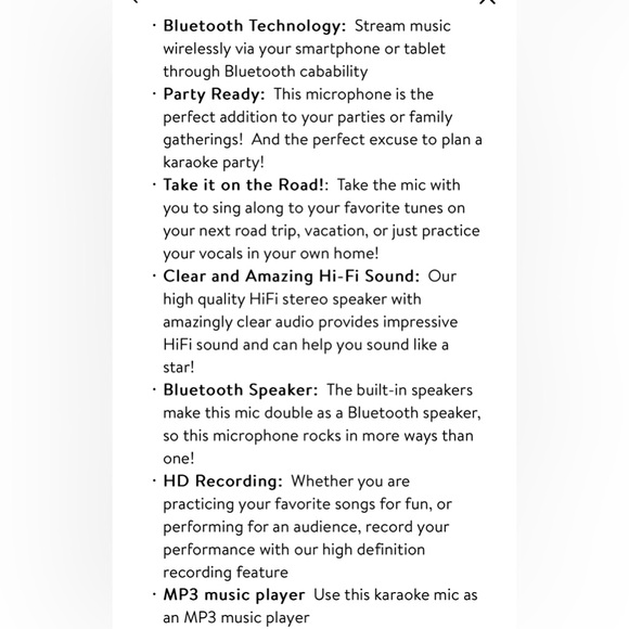 Core Innovations Wireless Bluetooth Karaoke Microphone w/Built-in Speakers NEW!! - Picture 6 of 10